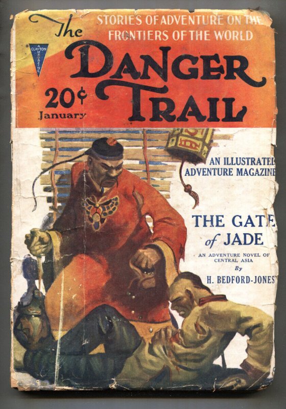 Danger Trail Jan 1927-Asian Villain-Baumhoffer Cover-Rare Pulp Magazine, raw, ungraded comic book — front cover