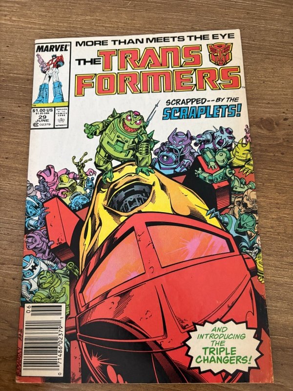 Transformers #29 (Marvel Comics), raw comic book in FN condition — front cover