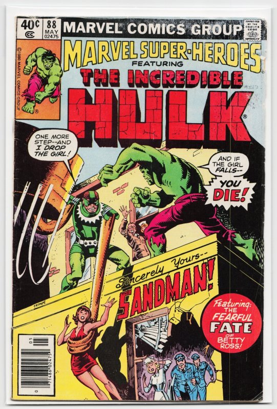 Marvel Super-Heroes #88 (Marvel Comics, 1980), raw, ungraded comic book — front cover