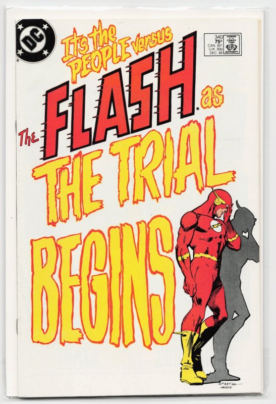 The Flash #340 (DC Comics, 1984), raw, ungraded comic book — front cover