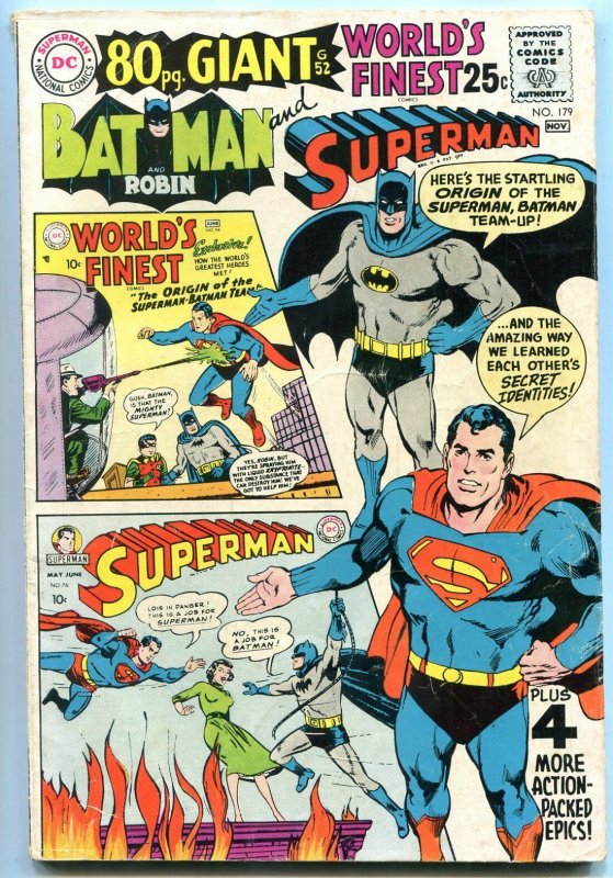 World's Finest #179 (DC Comics, 1968), raw comic book in VG condition — front cover