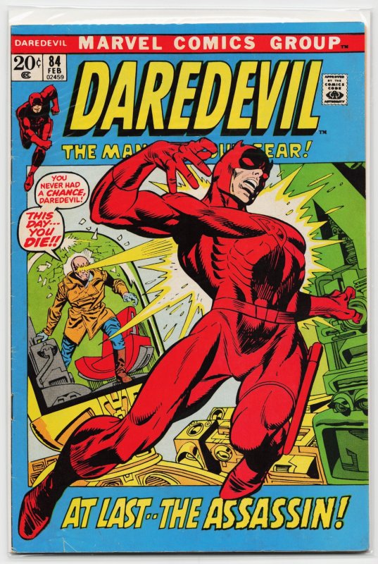 Daredevil #84 (Marvel Comics, 1972), raw, ungraded comic book — front cover