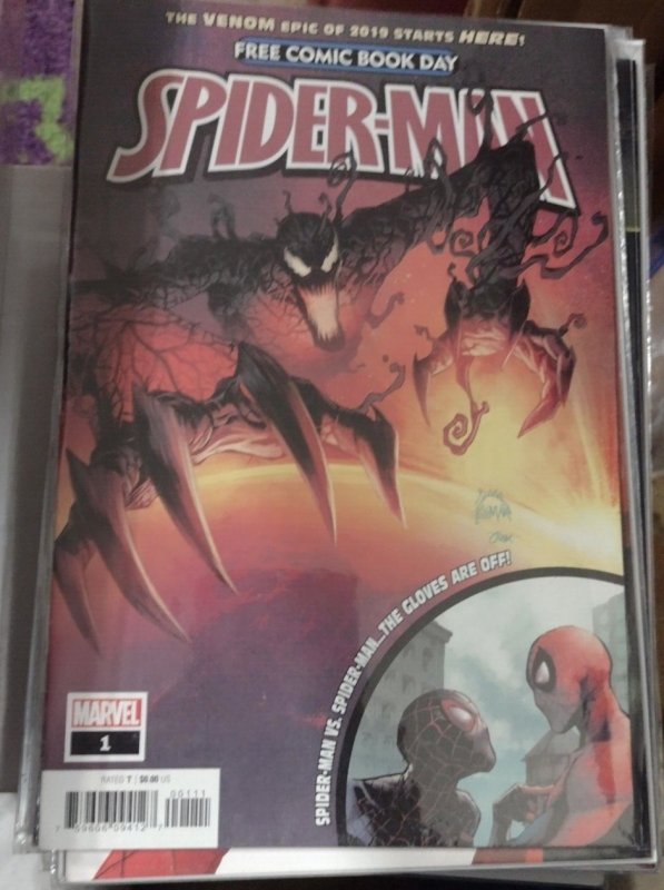 Spider-Man FCBD 2019 Free Comic Book day Venom Carnage Cates Stegman (2019), raw, ungraded comic book — front cover