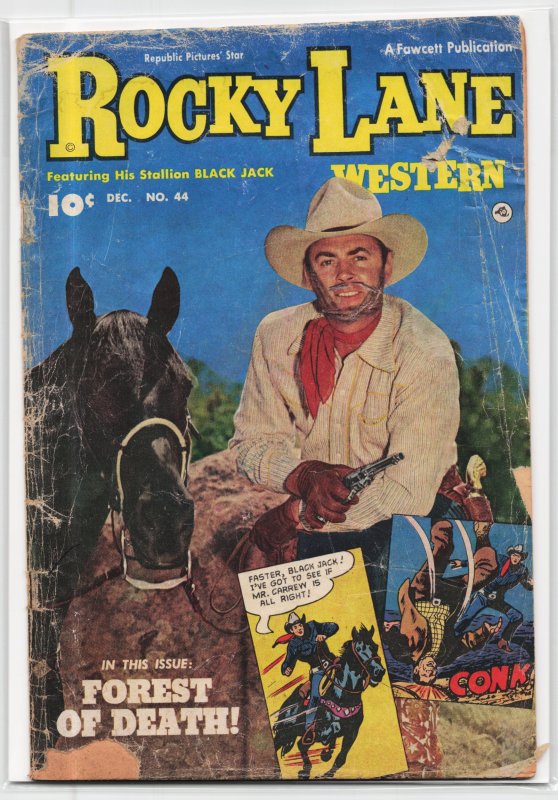 Rocky Lane Western #44 (1952), raw, ungraded comic book — front cover