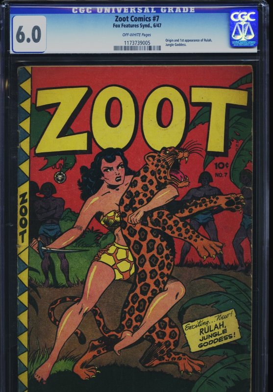 Zoot Comics #7, CGC 6.0 graded comic book, Universal Blue label — front cover in its holder