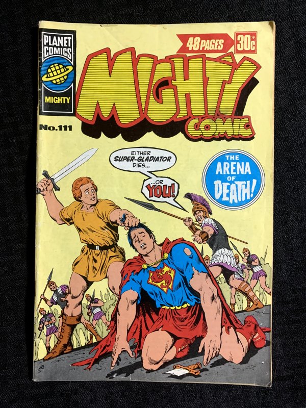 Vintage Mighty Comic #111, raw comic book in VG 4.0 condition — front cover