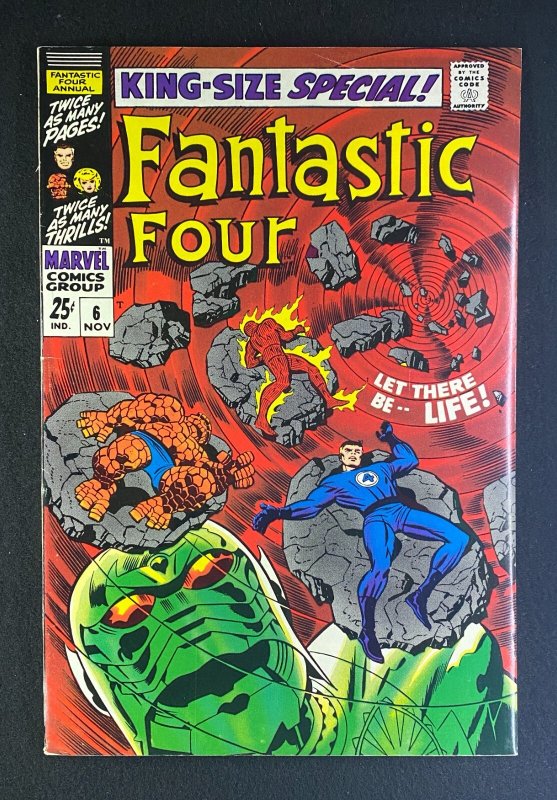 Fantastic Four Annual #6 (Marvel Comics, 1963), raw comic book in VF- 7.5 condition — front cover