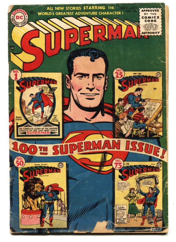 Superman #100 - 1955 - DC - G - Comic Book (DC Comics, 1955), raw, ungraded comic book — front cover