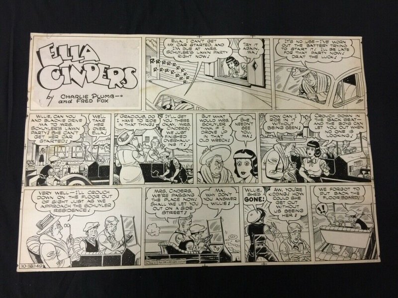 Ella Cinders Sunday Newspaper Original Comic Strip Art October #16 (1949), raw, ungraded comic book — front cover