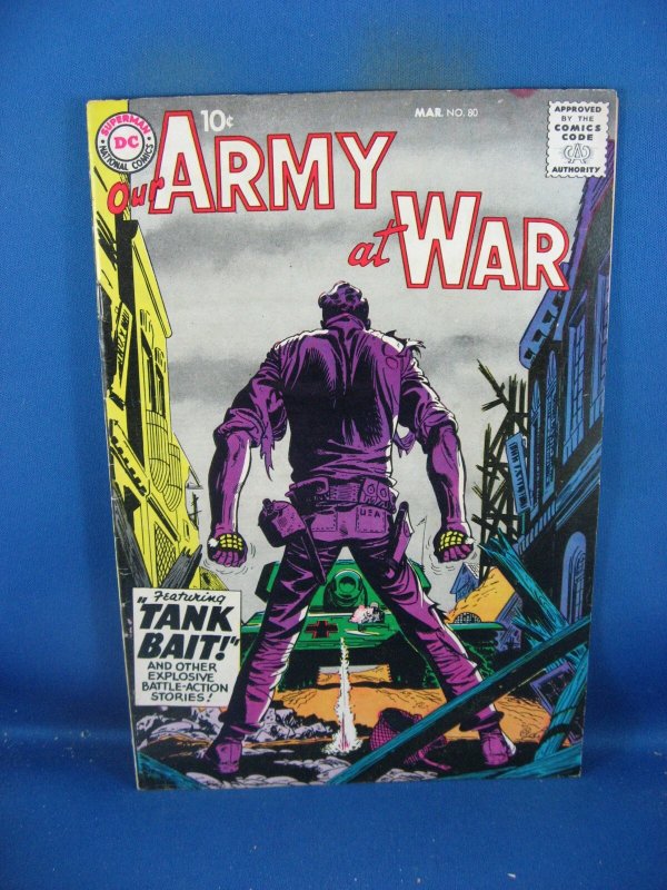 Our Army at War #80 (DC Comics, 1959), raw, ungraded comic book — front cover