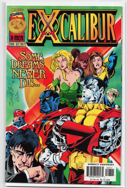 Excalibur #107 (Marvel Comics, 1997), raw, ungraded comic book — front cover