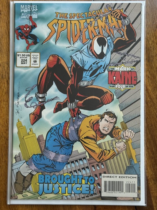 The Spectacular Spider-Man #224 (Marvel Comics, 1995), raw comic book in NM- 9.2 condition — front cover
