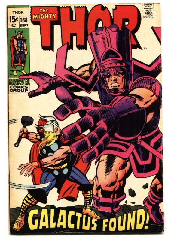 Thor #168 (Marvel Comics, 1969), raw, ungraded comic book — front cover