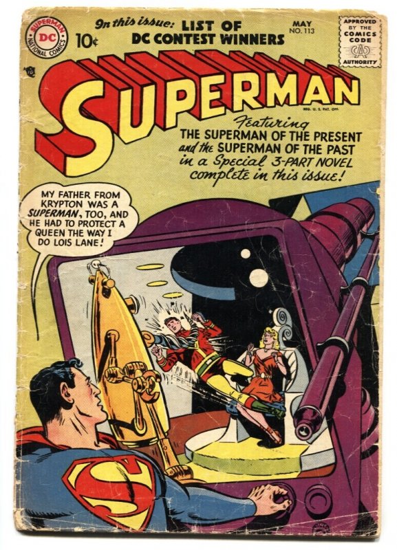 Superman #113 - 1957 - DC - G - Comic Book (DC Comics, 1957), raw, ungraded comic book — front cover