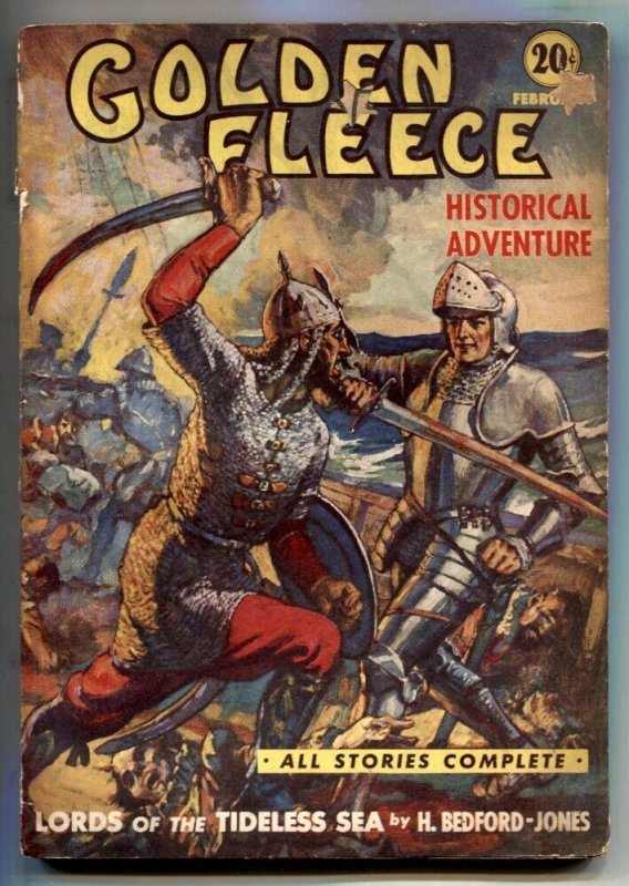 Golden Fleece Pulp February 1939- - Lords of the Tideless Sea (1939), raw, ungraded comic book — front cover