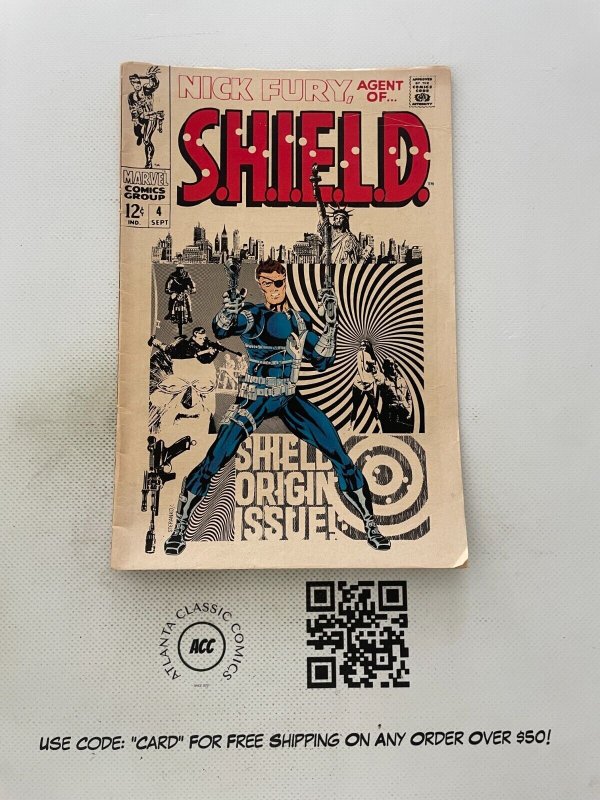 Nick Fury Agent of SHIELD #4 (Marvel Comics, 1968), raw comic book in FN condition — front cover