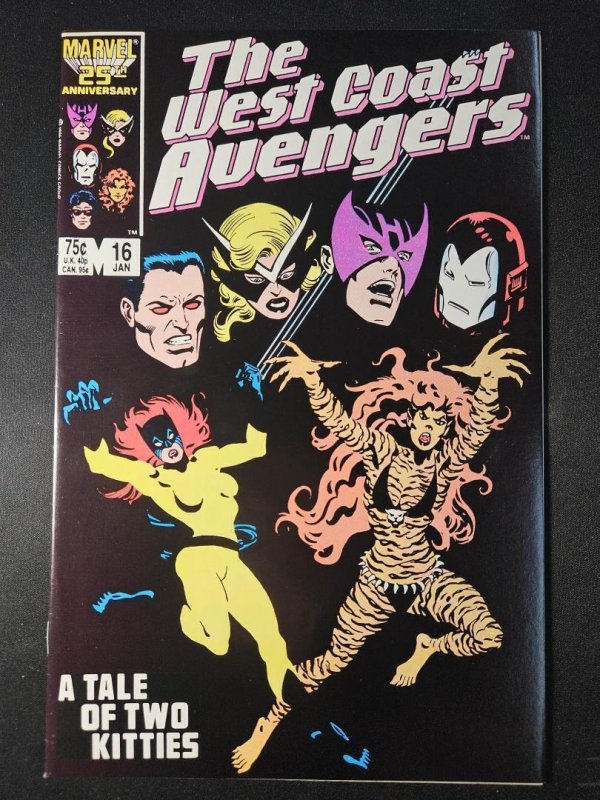 West Coast Avengers #16 (Marvel Comics, 1987), raw comic book in NM- condition — front cover