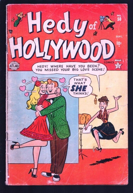 Hedy of Hollywood #50 (1952), raw, ungraded comic book — front cover