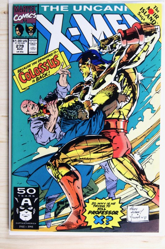 The Uncanny X-Men #279 (Marvel Comics, 1991), raw comic book in VF+ 8.5 condition — front cover