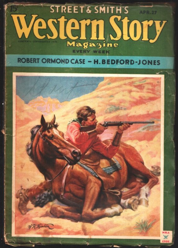 Western Story 4/27/1935-Babe Wade-H. Bedford-Jones-western Pulp Fiction -Nick Eg, raw, ungraded comic book — front cover
