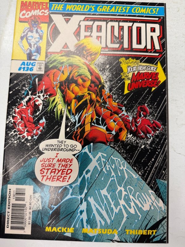 X-Men X-Factor #136 (Marvel Comics), raw comic book in NM condition — front cover