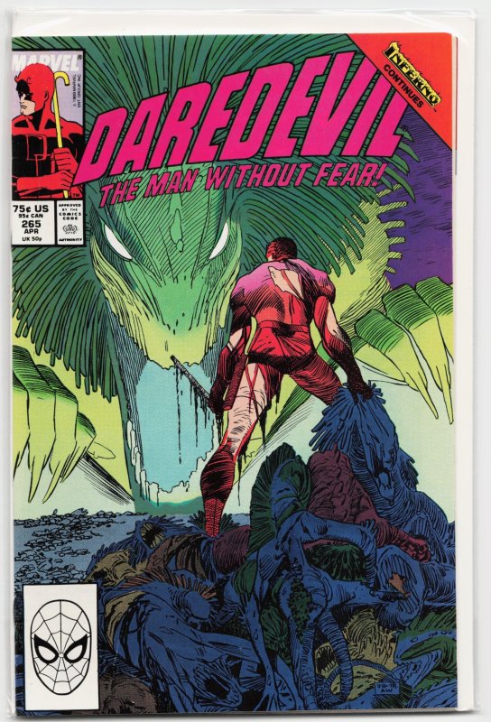 Daredevil #265 (Marvel Comics, 1989), raw, ungraded comic book — front cover