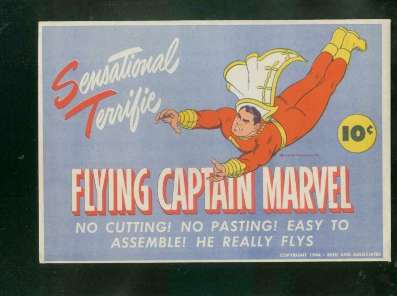Flying Captain Marvel-1944-Uncirculated Rare Paper Toy Vf/nm, raw comic book in VF/NM condition — front cover