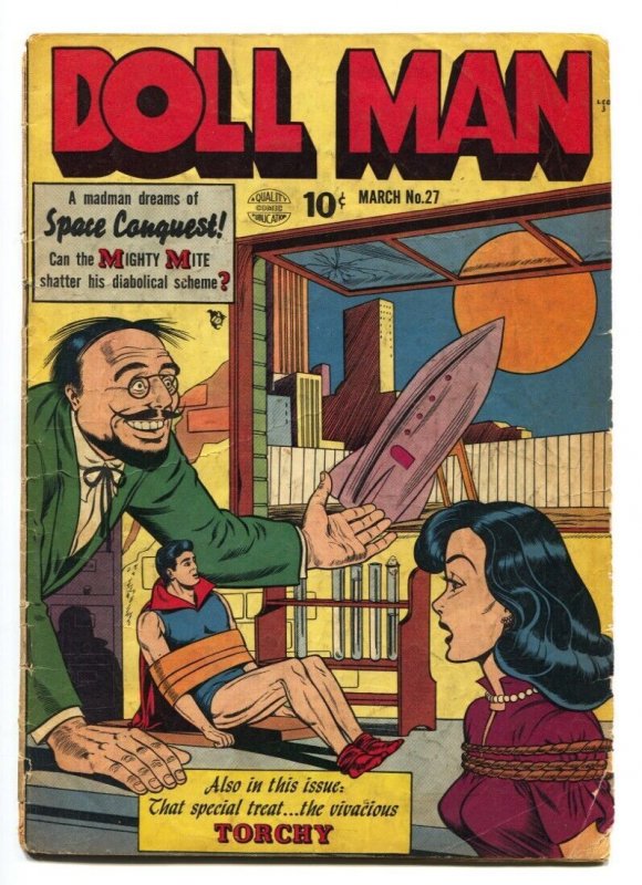 Doll Man #27 (Quality Comics, 1950), raw comic book in VG condition — front cover