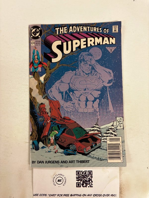The Adventures of Superman #474 (DC Comics), raw comic book in NM condition — front cover