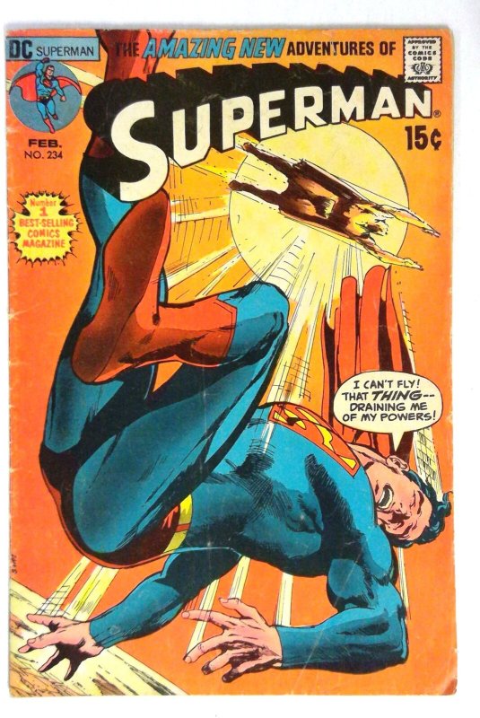 Superman #234 (DC Comics, 1971), raw comic book in VG condition — front cover