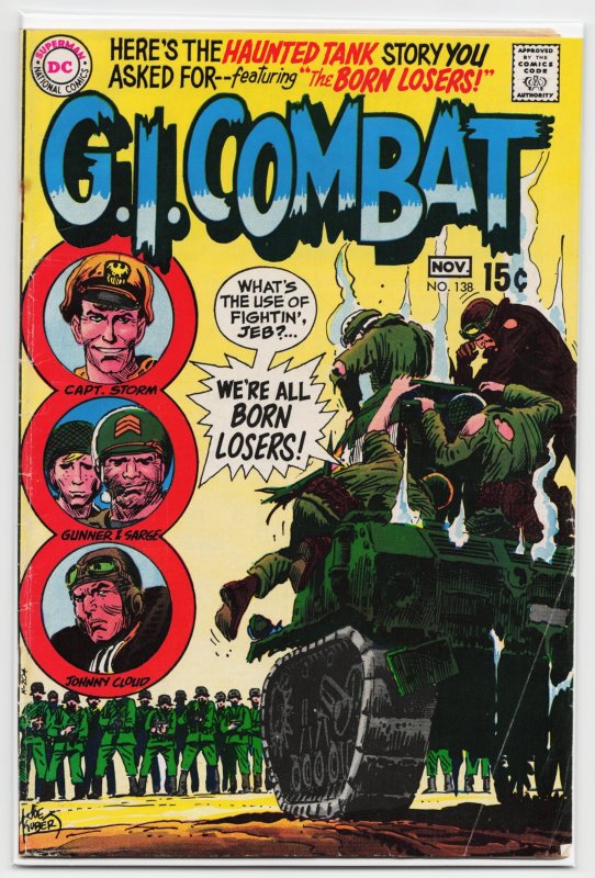 G.I. Combat #138 (DC Comics, 1969), raw, ungraded comic book — front cover