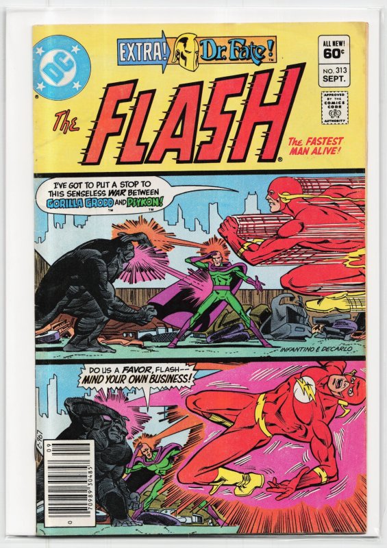 The Flash #313 (DC Comics, 1982), raw, ungraded comic book — front cover
