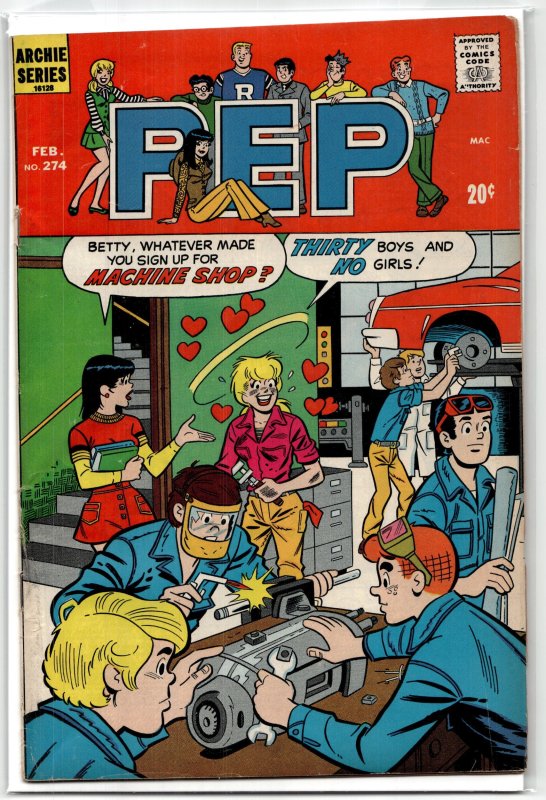 Pep Comics #274 (1973), raw, ungraded comic book — front cover