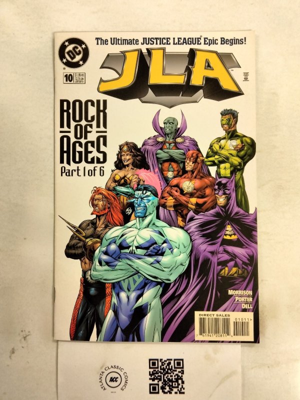 JLA #10 (DC Comics, 1997), raw comic book in NM condition — front cover