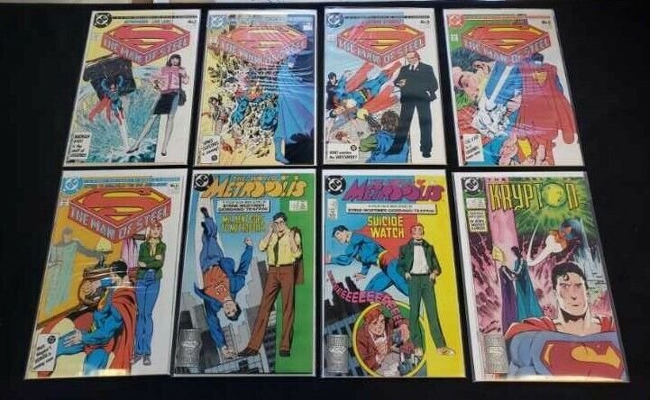Superman 8pc (VF) John Byrne, Face-To-Face with the Dark Knight 1986-88 (1986), raw comic book in VF condition — front cover
