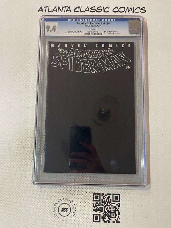 Amazing Spider-Man V2 #36 (Marvel Comics), CGC 9.4 graded comic book, Universal Blue label — front cover in its holder