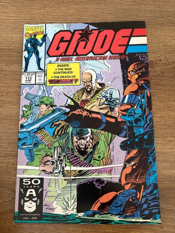 G.I. Joe #113 (Marvel Comics), raw comic book in NM condition — front cover