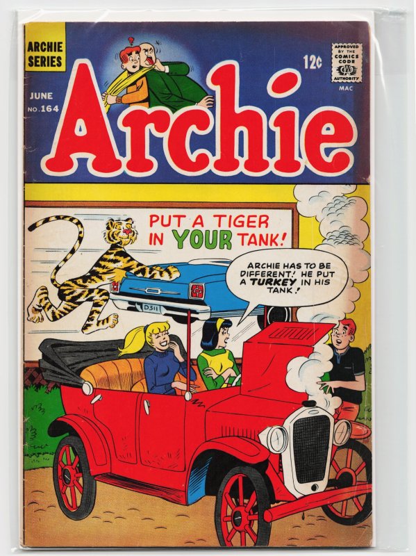 Archie #164 (Archie Comics, 1966), raw, ungraded comic book — front cover