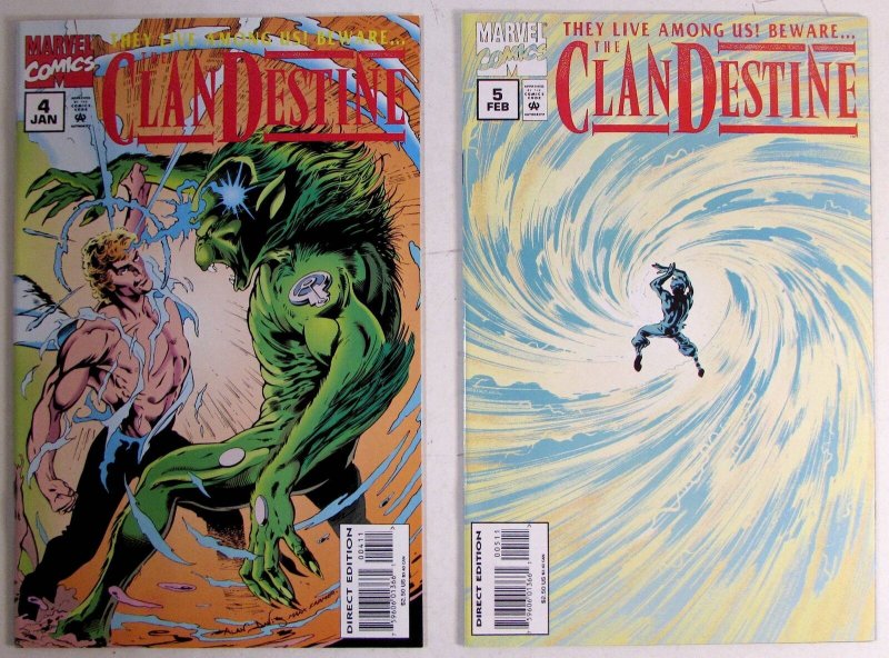 1995 ClanDestine Lot of 2 #4, 5 Marvel Comics 1st Series 1st Print Comic Books (Marvel Comics, 1995), raw, ungraded comic book — front cover