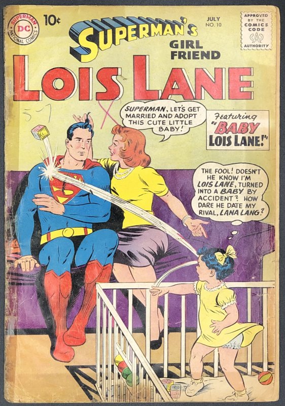 Superman's Girl Friend, Lois Lane #10 (DC Comics, 1959), raw, ungraded comic book — front cover