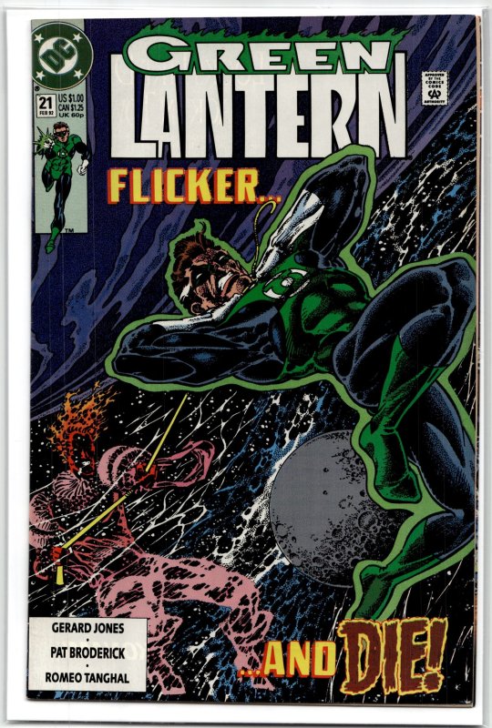 Green Lantern #21 (DC Comics, 1992), raw, ungraded comic book — front cover