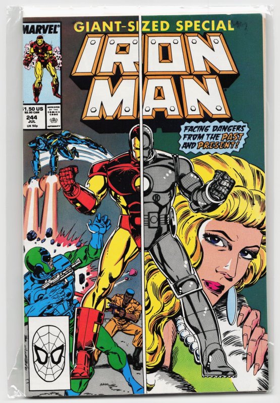 Iron Man #244 (Marvel Comics, 1989), raw, ungraded comic book — front cover