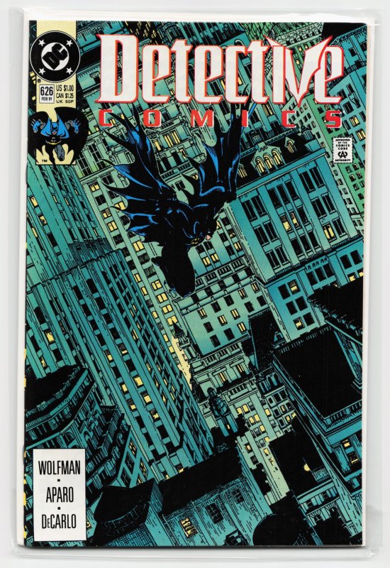 Detective Comics #626 (DC Comics, 1991), raw, ungraded comic book — front cover