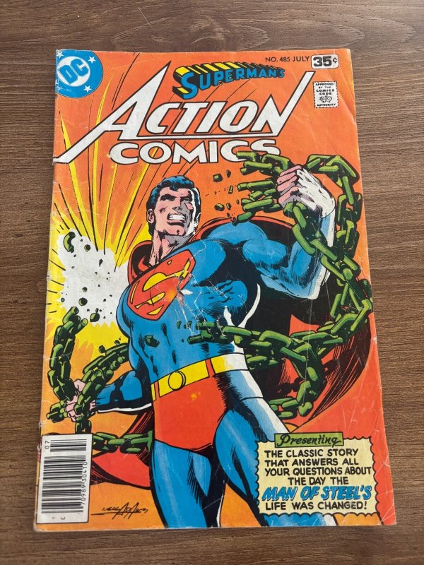 Action Comics #485 (DC Comics), raw comic book in VG/FN condition — front cover