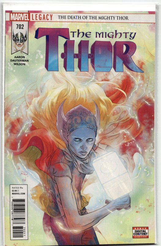 Mighty Thor #702 (Marvel Comics, 2018), raw, ungraded comic book — front cover