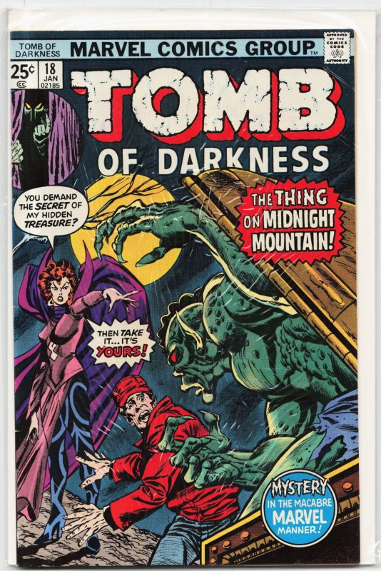 Tomb of Darkness #18 (Marvel Comics, 1976), raw, ungraded comic book — front cover