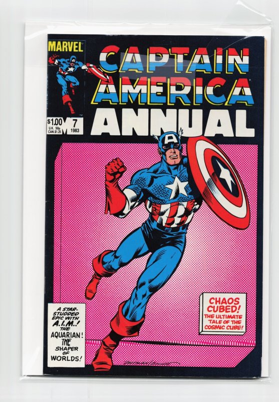 Captain America Annual #7 (Marvel Comics, 1983), raw, ungraded comic book — front cover
