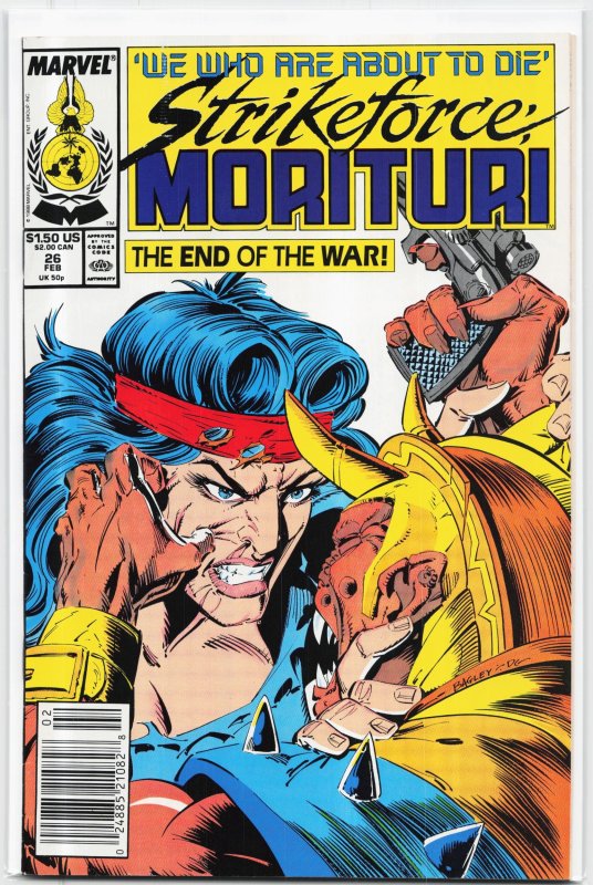 Strikeforce: Morituri #26 (Marvel Comics, 1989), raw, ungraded comic book — front cover
