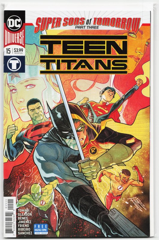 Teen Titans #15 (DC Comics, 2018), raw, ungraded comic book — front cover