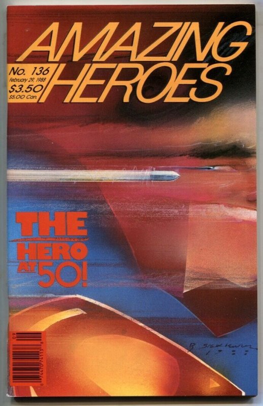Amazing Heroes #136 (1988), raw, ungraded comic book — front cover